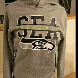Seattle Seahawks Adult Hooded Performance Sweatshirt  Athletic Gray Sz Small